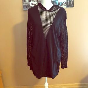 Emma & Sam Long Sleeve Hoodie. Netting detail